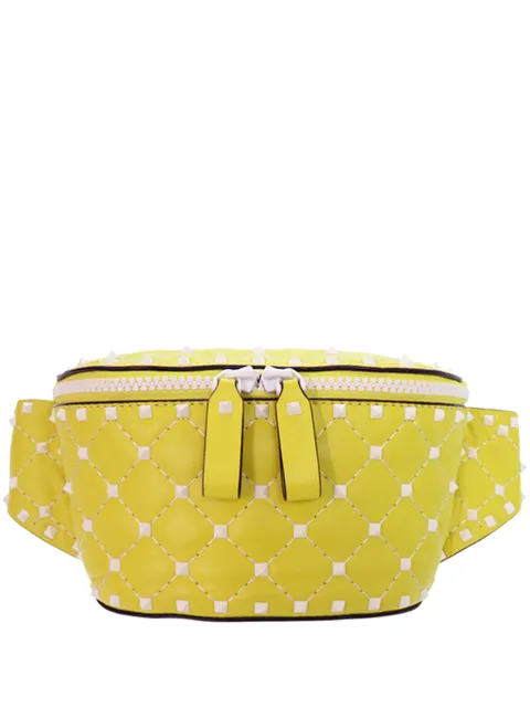 Valentino Garavani Pre-Owned 2000-2017 Nappa Rockstud Spike belt bag Yellow D19EBFR40BXVDZ00