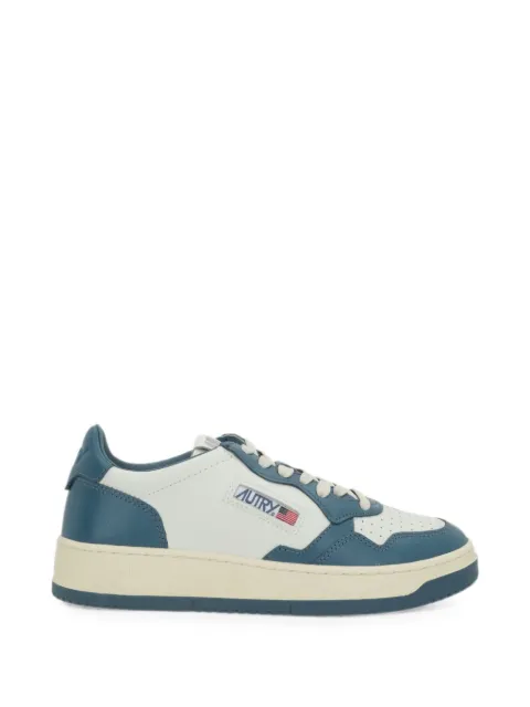 Autry Medalist low bicolor sneakers in white and mallard blue leather White AULMWB69