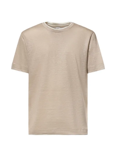 Eleventy layered-detail linen T-shirt Neutrals M75TSHM07TES0M241