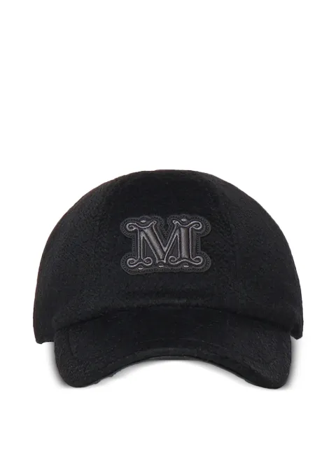 Max Mara logo-patch cashmere baseball cap Black 2624576011600