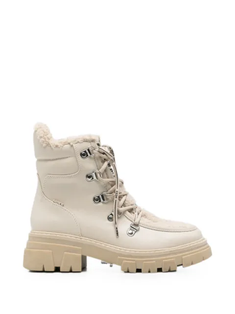 MEXX faux-shearling-trim lace-up boots Neutrals MXTY020602W