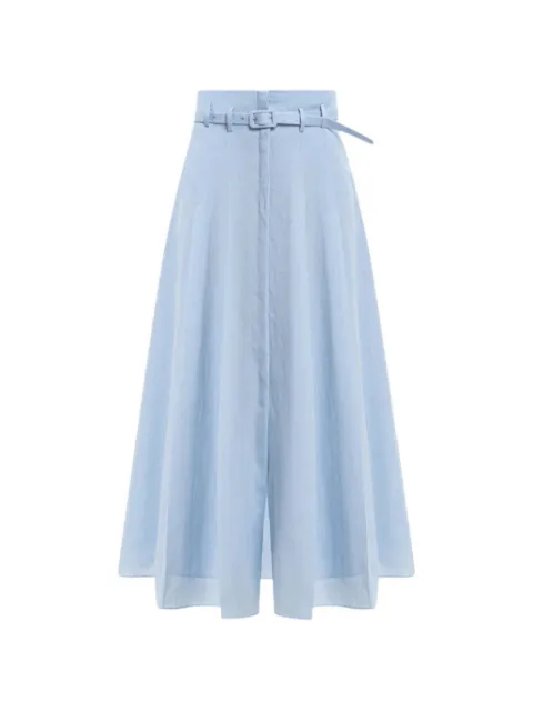 Gabriela Hearst Dugald belted pleated maxi skirt Blue X003036LA003