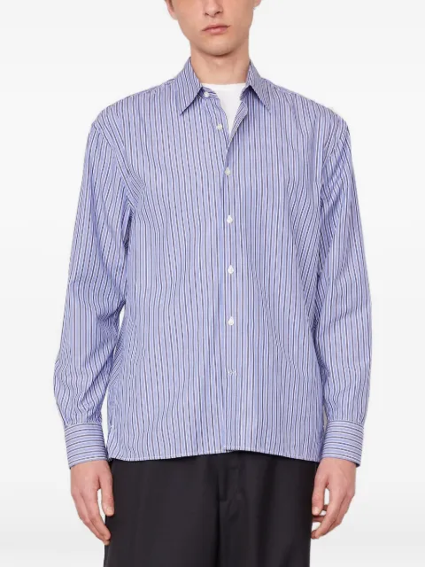 Officine Generale Gad striped long-sleeve shirt Blue W26MSHI008PRE