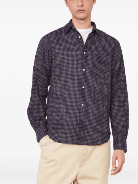 Officine Generale check-pattern long-sleeve shirt Blue W26MSHI006PRE