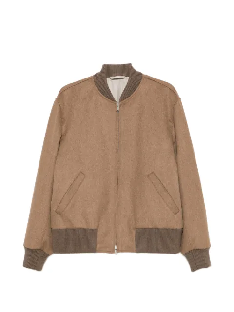 Lardini ribbed-trim zip-fastening jacket Brown ACTEORCN65602