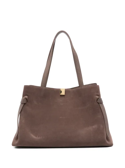 Yuzefi Gyoza suede knotted-strap tote bag Brown YUZRS26HBGZT