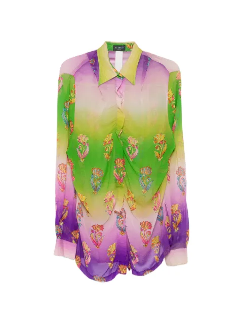 Versace Pre-Owned 1990s floral-print silk shirt Green VE490BYG