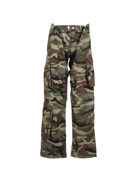SRVC Studio Mecha camouflage-print cut-out cargo pants Green TR04W14