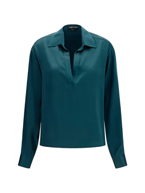 TOM FORD silk long-sleeve blouse Blue TS2144FAX1720