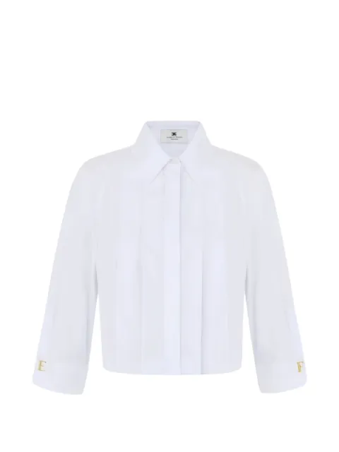Elisabetta Franchi cropped pintuck shirt White CA17766E2