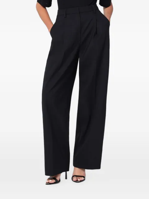 THELATEST pleated wide-leg trousers Black TLWC3104W0206ABTP