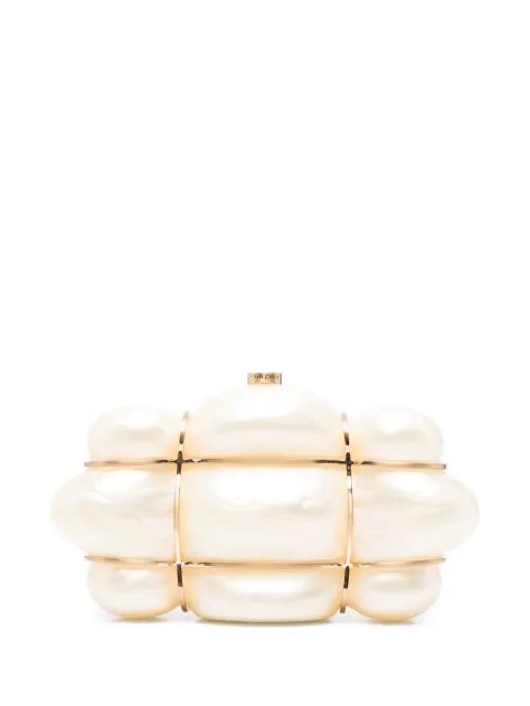 Cult Gaia Bolla pearl-effect clutch bag Neutrals HDBCL37212AC1889