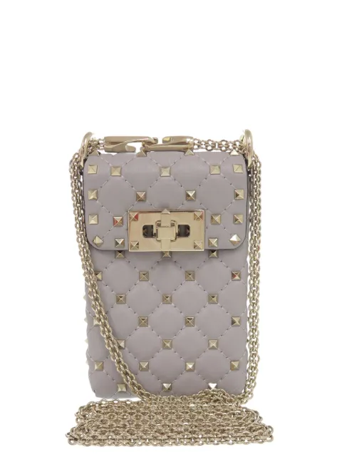 Valentino Garavani Pre-Owned 2010-2016 Lambskin Rockstud Spike Phone Case crossbody bag Grey YG3IQH6UK2ML43EL