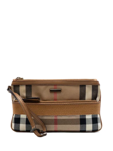 Burberry Pre-Owned 2000-2017 House Check Canvas Wristlet clutch bag Brown OL7VPDFUMZJR9EXW