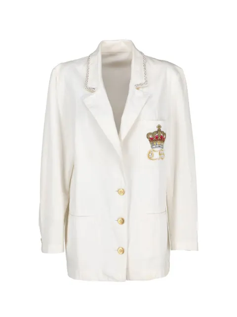 Vintage crown-patch blazer White W15062616