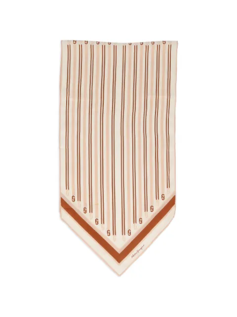 Ferragamo Pre-Owned Gancini stripe scarf Neutrals W15062627