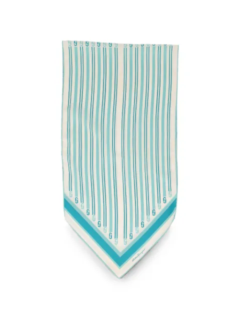 Ferragamo Pre-Owned Gancini stripe scarf Neutrals W15062626