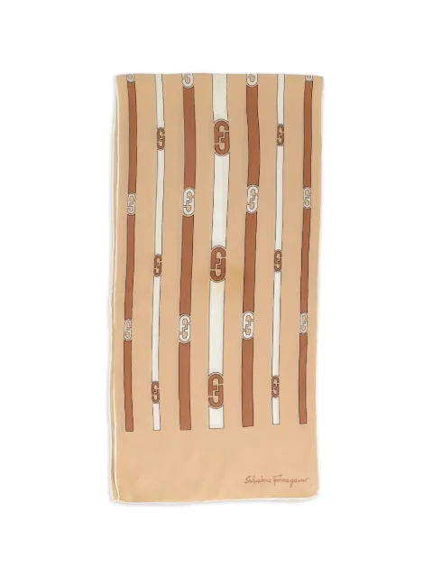 Ferragamo Pre-Owned Gancini stripe scarf Neutrals W15062628