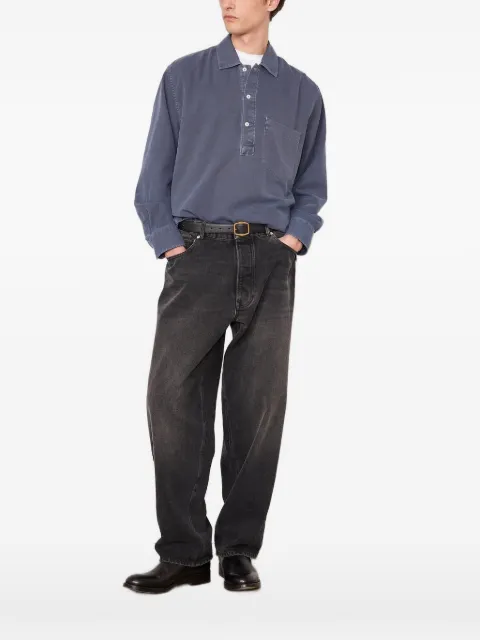 Officine Generale Jordy button-down chest-pocket shirt Blue W26MSHI003PRE