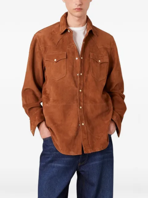 Officine Generale Marshell suede western jacket Brown W26MLTR550PRE