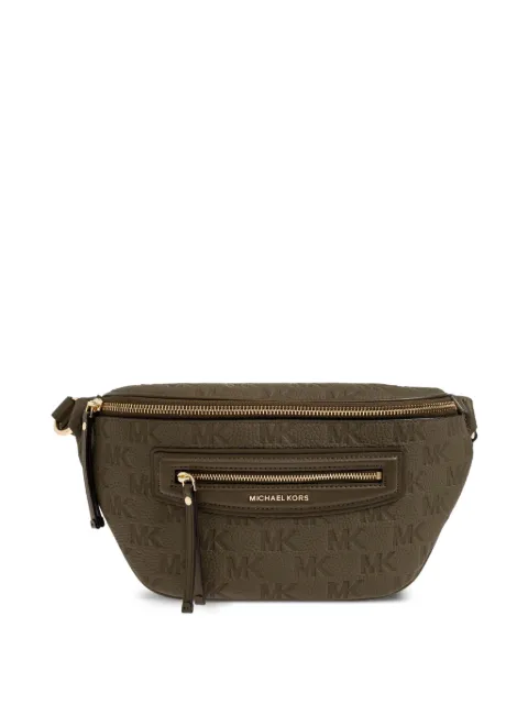 Michael Michael Kors Jet Set Travel logo-embossed leather belt bag Green 30S6GTVM8L
