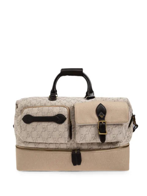 Emporio Armani monogram-print holdall Neutrals EM006546AF27571U1041