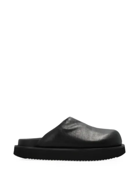 Rick Owens leather flat mules Black RP02F5800LGY