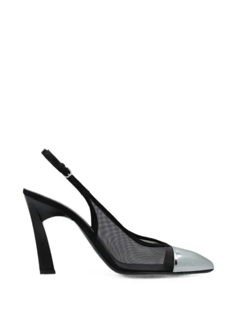Emporio Armani mesh-panelled cap-toe pumps Black EW005231AF27317