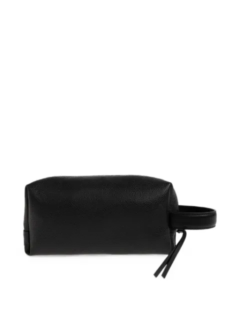 Jil Sander logo-patch pebbled toiletry bag Black J26WF0006P9303
