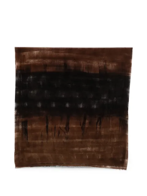 Avant Toi abstract-print frayed scarf Brown 226WA1034ALEVL