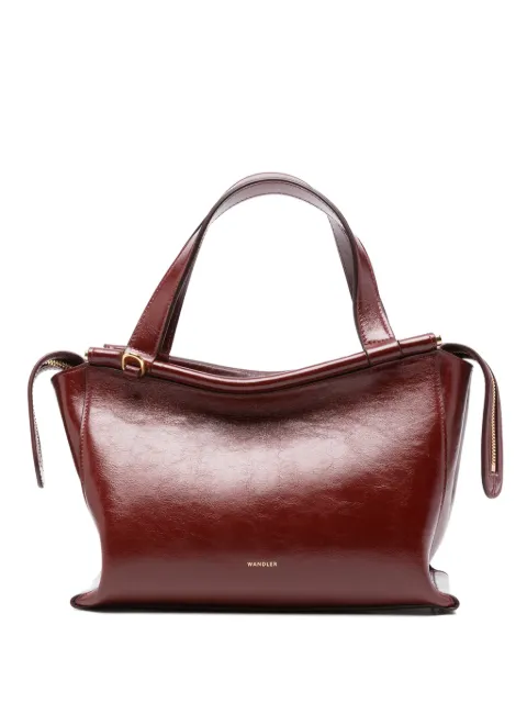 Wandler patent-finish leather tote bag Red 000162