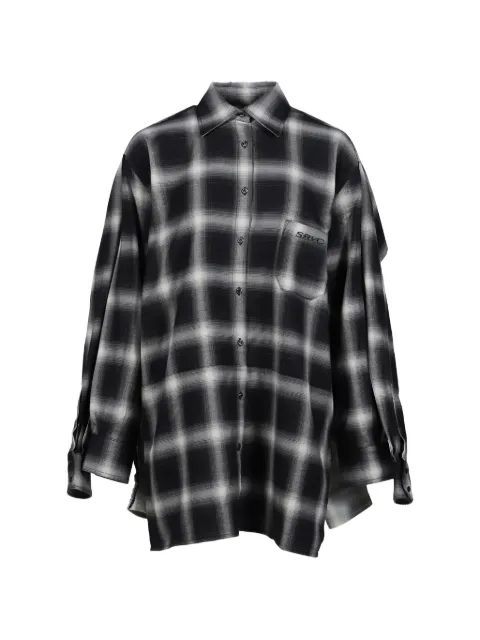 SRVC Studio check-pattern deconstructed shirt Black SH01W21