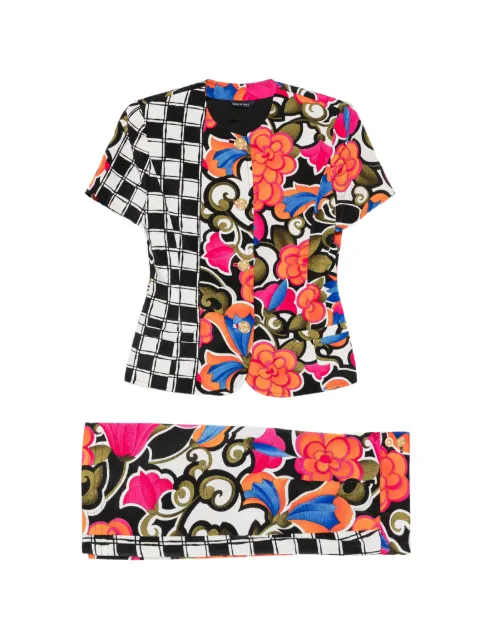 Versace Pre-Owned 1990s floral-print skirt and blouse set Pink VE350BYF