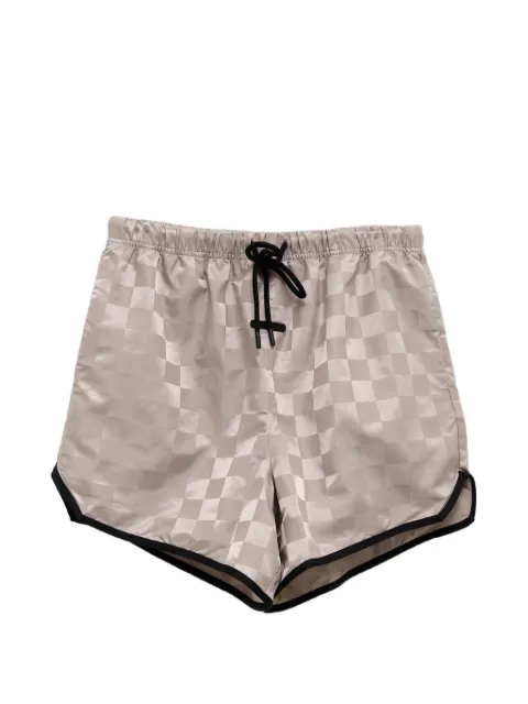 FEAR OF GOD ESSENTIALS check-pattern drawstring shorts Neutrals RW00301