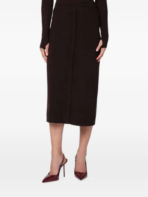 Victoria Beckham button-up knitted midi skirt Brown 1325KSK006604AWO