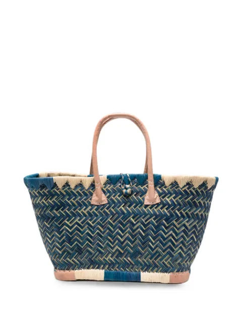 THE NINA STUDIO Clotilde woven tote bag Blue CLOTILDE