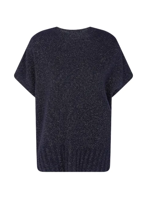 TWINSET lurex-knit short-sleeve sweater Black 262TP3510
