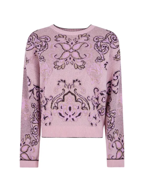 TWINSET jacquard-knit wool sweater Pink 262TP3483
