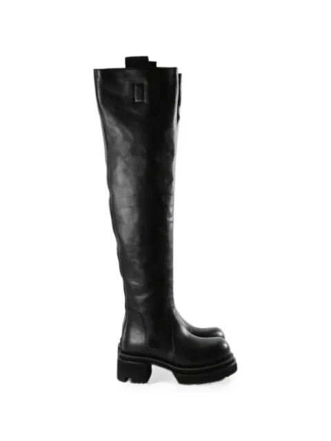 Rick Owens over-the-knee platform boots Black RP02F5829LOO