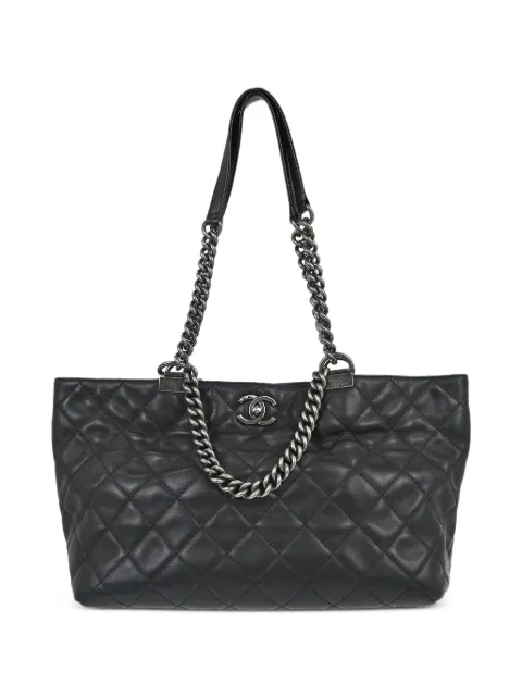 CHANEL Pre-Owned 2014 Shopping In Chains quilted leather tote bag Black 196881