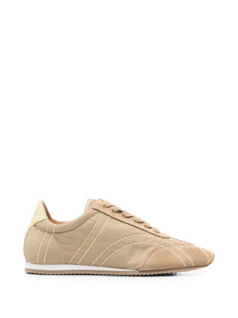 TOTEME contrast-stitch panelled sneakers Neutrals 263WAS0357FB0137431
