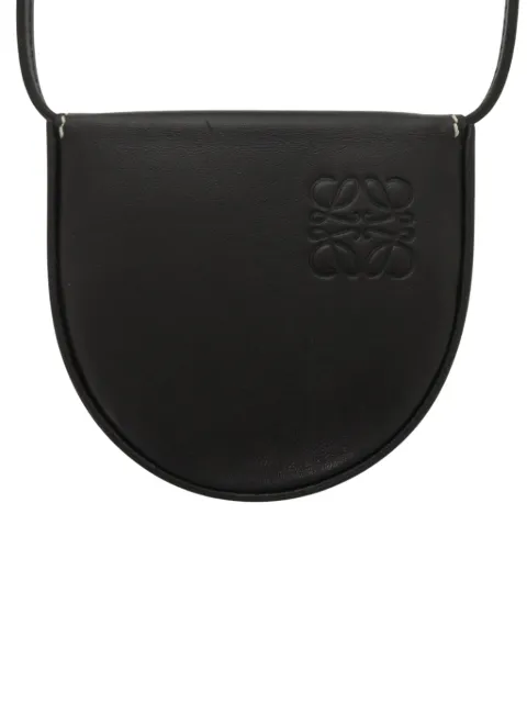 Loewe Pre-Owned 2019 Mini Soft Calfskin Anagram Heel Pouch crossbody bag Black IRVFSFJJ474ST56T