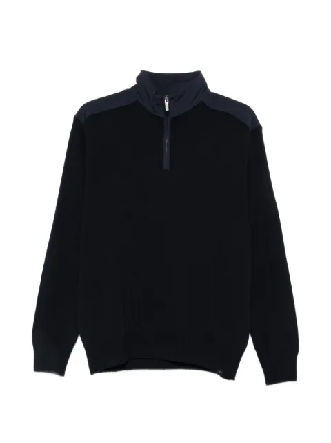 Paul & Shark quarter-zip panelled sweater Blue 99311021050