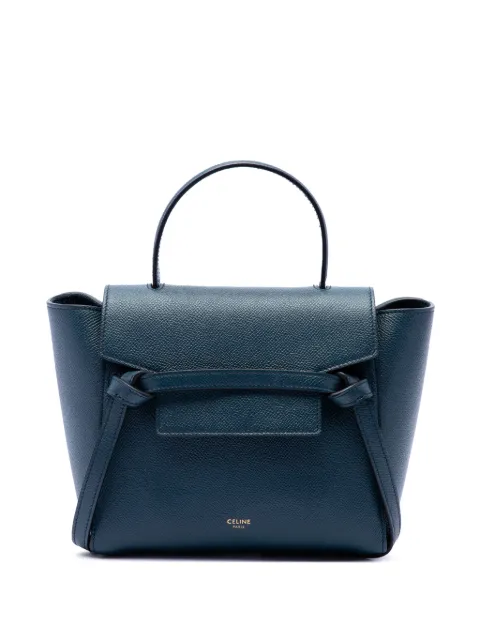 Celine Pre-Owned 2018 Nano Grained Calfskin Belt Bag satchel Blue SJS1IBHKWX8RISFR