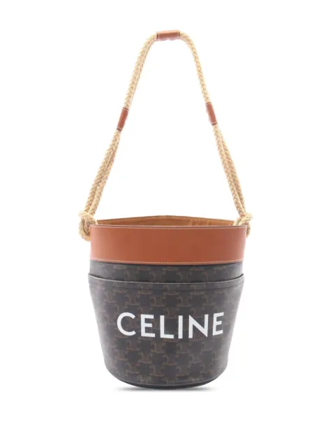 Celine Pre-Owned 2000-2026 Triomphe Coated Canvas bucket bag Black TF2FHO9KMQCWXSSI