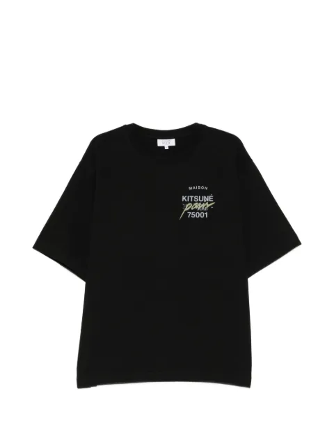 Maison Kitsuné logo-print fox-motif T-shirt Black MQMJT02KJ0119