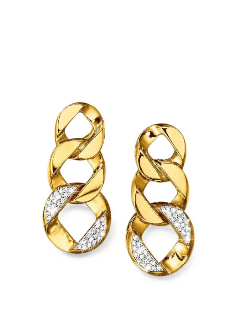 VERDURA VIP Piccolo Pendant diamond curb link earrings Gold VEC13494