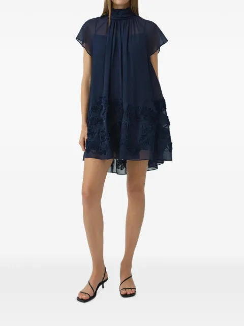 SIMKHAI Aviel floral-appliqué mini dress Blue 4261022NL