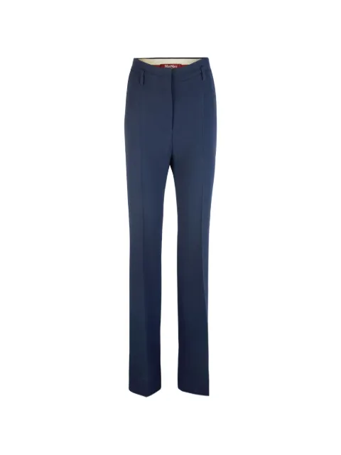 Max Mara belt-loop button-fastening tailored trousers Blue 2626136065