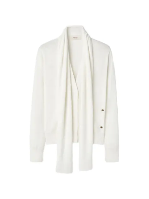 RETORI scarf-detail silk cardigan Neutrals 04WKNTO182SR03